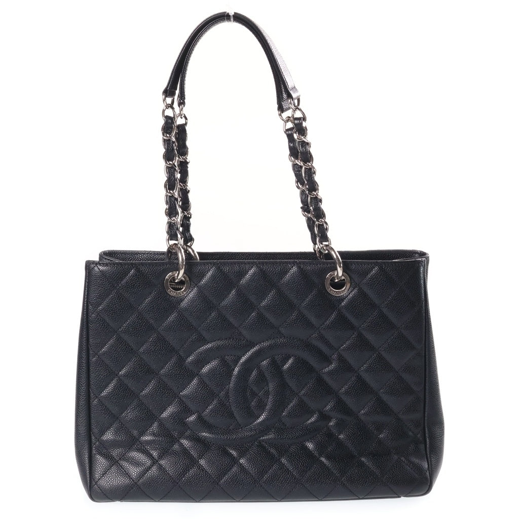 CHANEL(シャネル) ココマーク GSTトートバッグ ハンドバッグ シルバー金具 キャビア ブラック シール付き 17番台 A50995 レディース