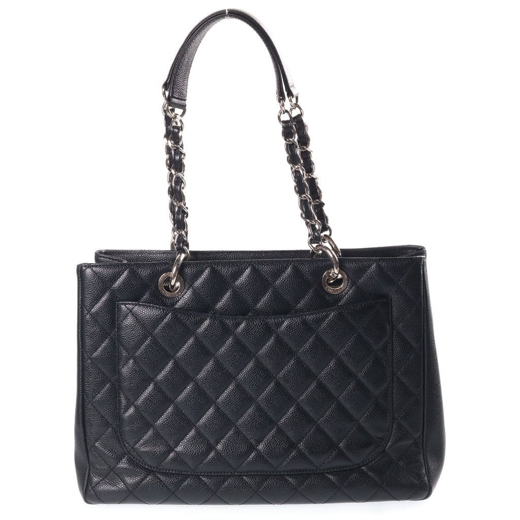 CHANEL(シャネル) ココマーク GSTトートバッグ ハンドバッグ シルバー金具 キャビア ブラック シール付き 17番台 A50995 レディース