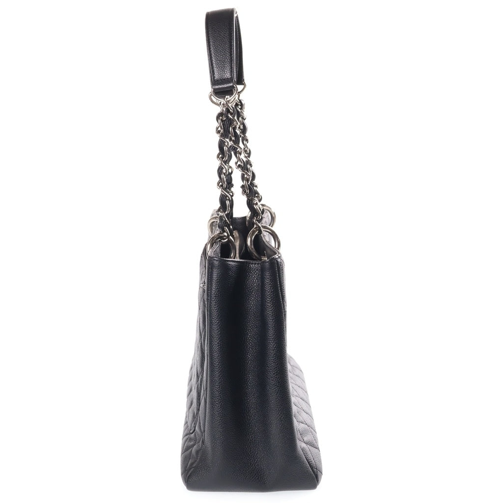 CHANEL(シャネル) ココマーク GSTトートバッグ ハンドバッグ シルバー金具 キャビア ブラック シール付き 17番台 A50995 レディース