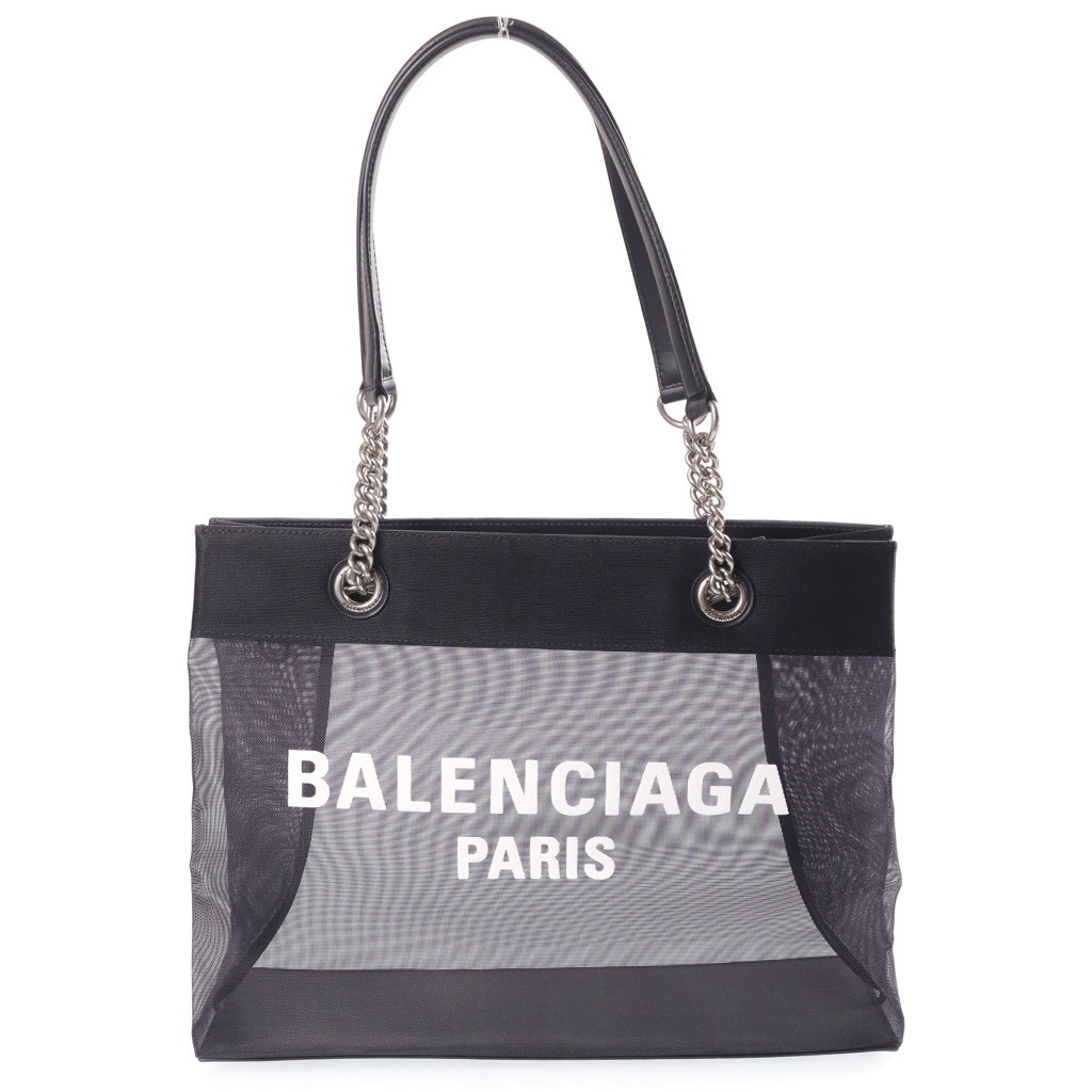BALENCIAGA(バレンシアガ) デューティフリー ミディアム トートバッグ ハンドバッグ メッシュ×レザー ブラック 741602 レディース