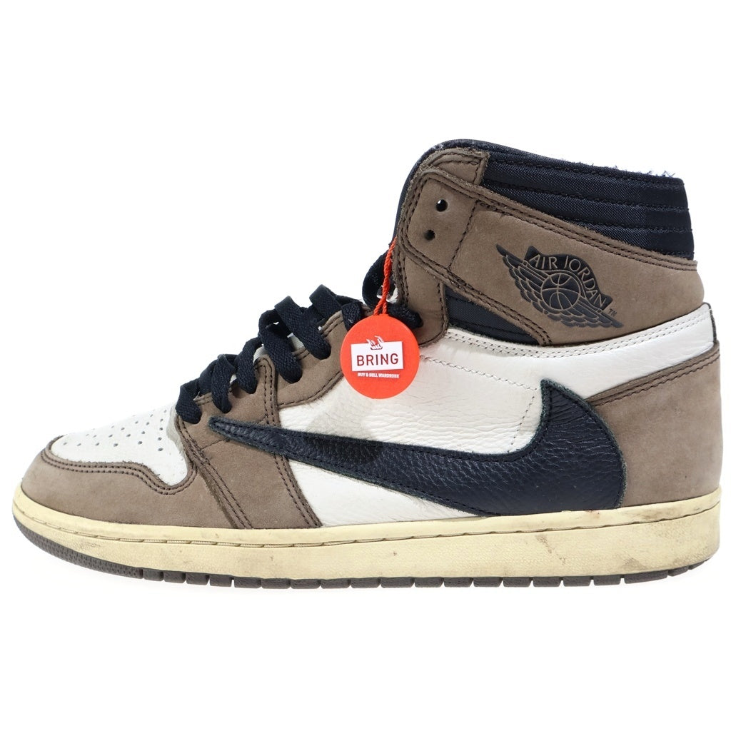 NIKE(ナイキ) ×TRAVIS SCOTT AIR JORDAN 1 RETRO HIGH OG TS SP トラヴィススコット エアジョーダン1 レトロ ダークモカ ハイカットスニーカー US10.5/28.5cm CD4487-100