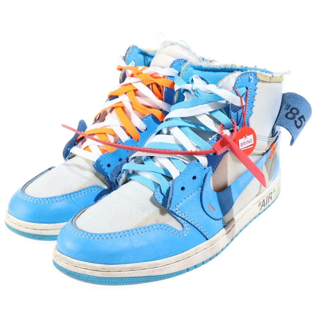 NIKE(ナイキ) ×OFF-WHITE AIR JORDAN 1 POWDER BLUE オフホワイト エアジョーダン1パウダーブルーハイカットスニーカー ホワイト×ブルー AQ0818-148 US11/29cm