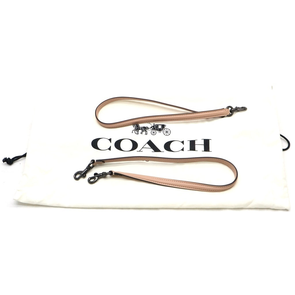 COACH(コーチ) ローグ25 ウィズ クリスタル ティーローズ 2WAYハンドバッグ ショルダーバッグ ピンクベージュ レザー 35583 ブラック金具 レディース