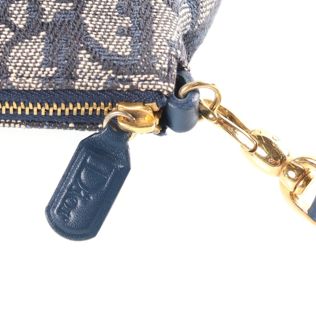 Christian Dior(クリスチャンディオール) トロッター サドルポーチ ハンドバッグ キャンバス×レザー ネイビー SL044012 レディース