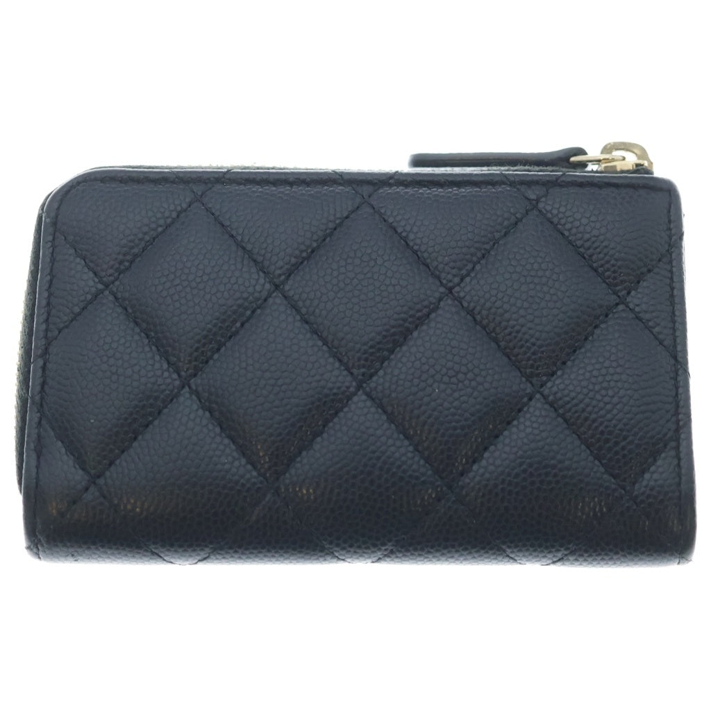 CHANEL(シャネル) ココマーク マトラッセ コインケース キャビアスキン ブラック ゴールド金具 シール付 28番台 AP0221 シール カード 箱 レディース