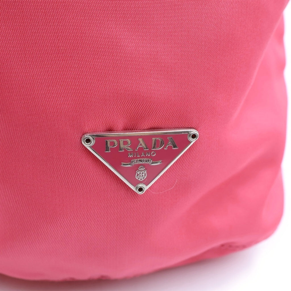 PRADA(プラダ) 巾着バッグ ポーチ ピンク テスート MV369 ギャラ レディース