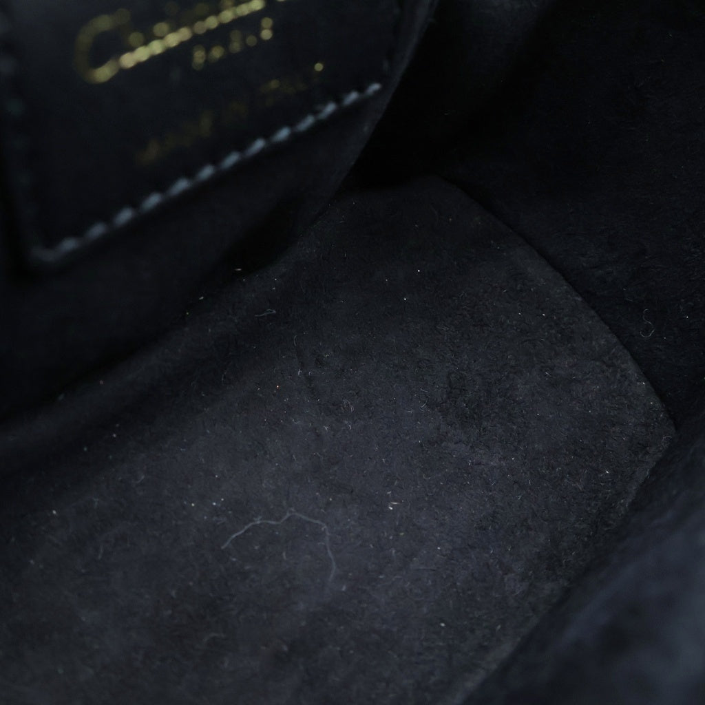 Christian Dior(クリスチャンディオール) レディディオール カナージュ マイクロバニティ ショルダーバッグ レザー ブラック レディース