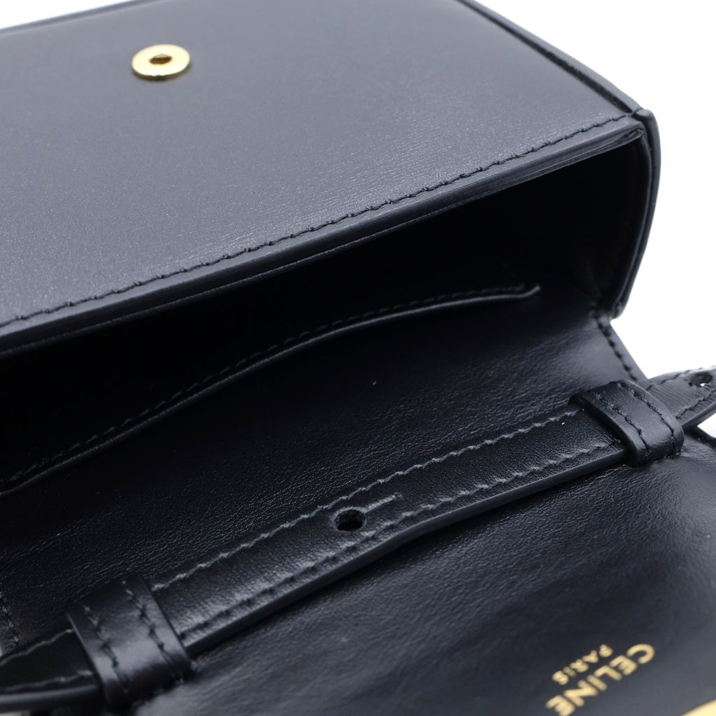 CELINE(セリーヌ) トリオンフ ミニクロード ショルダーバッグ ブラック レザー ゴールド金具 レディース