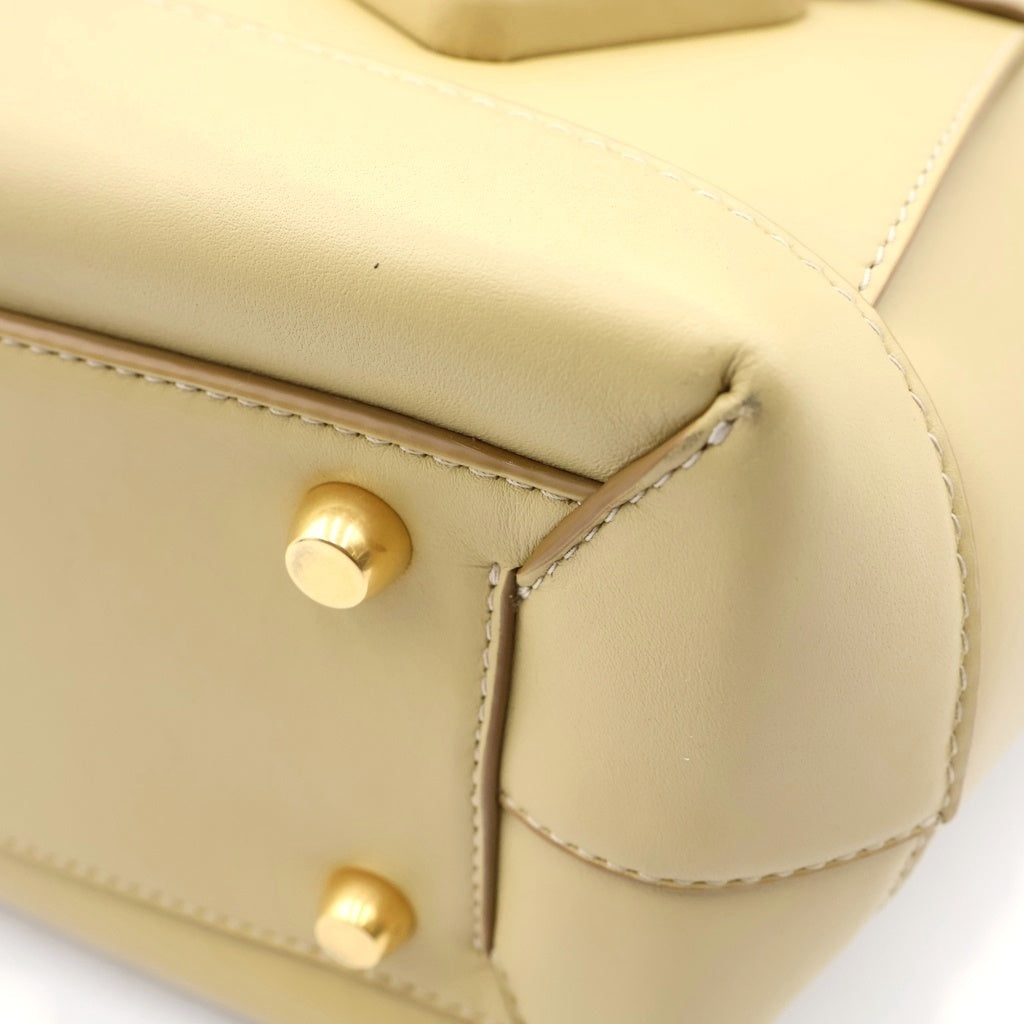 BOTTEGA VENETA(ボッテガヴェネタ) アルコ マキシイントレチャート ハンドバッグ ベージュ レザー レディース