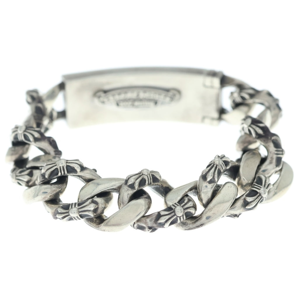 CHROME HEARTS(クロムハーツ) ID FLORAL CRS フローラルクロスIDファンシーリンク ブレスレット 13LINK シルバー BCA166