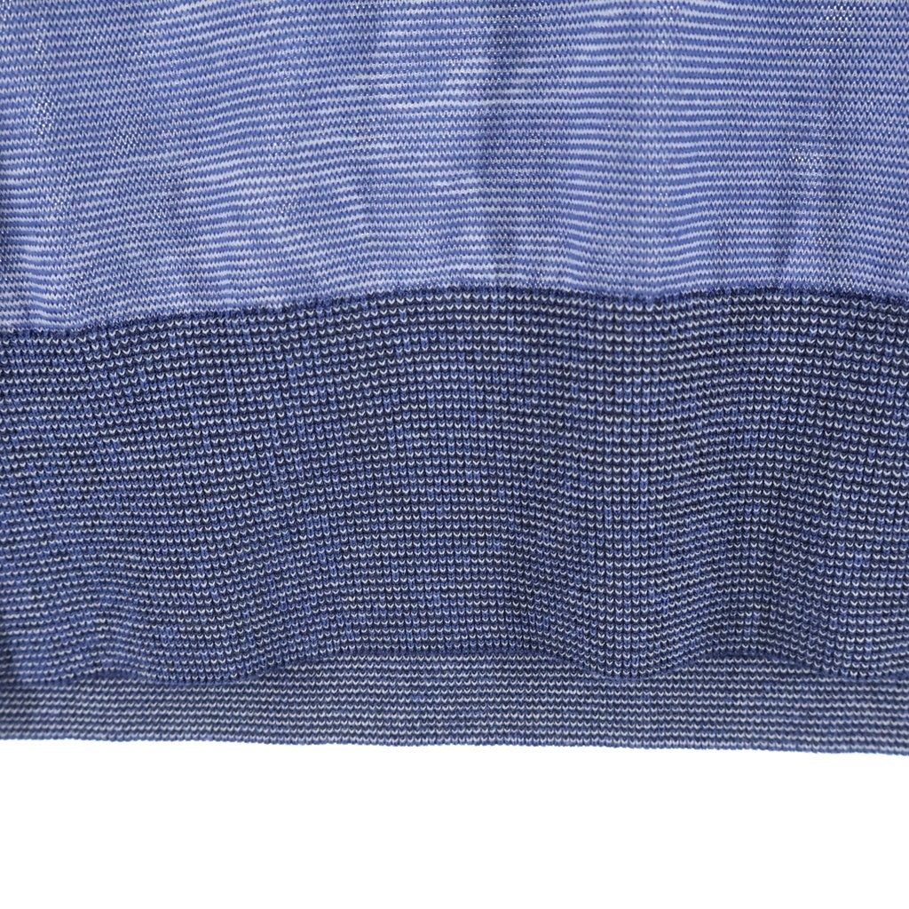 Berluti(ベルルッティ) ライト スクリットパターン クルーネック 半袖ニット Tシャツ ブルー R29KRS61YWDN
