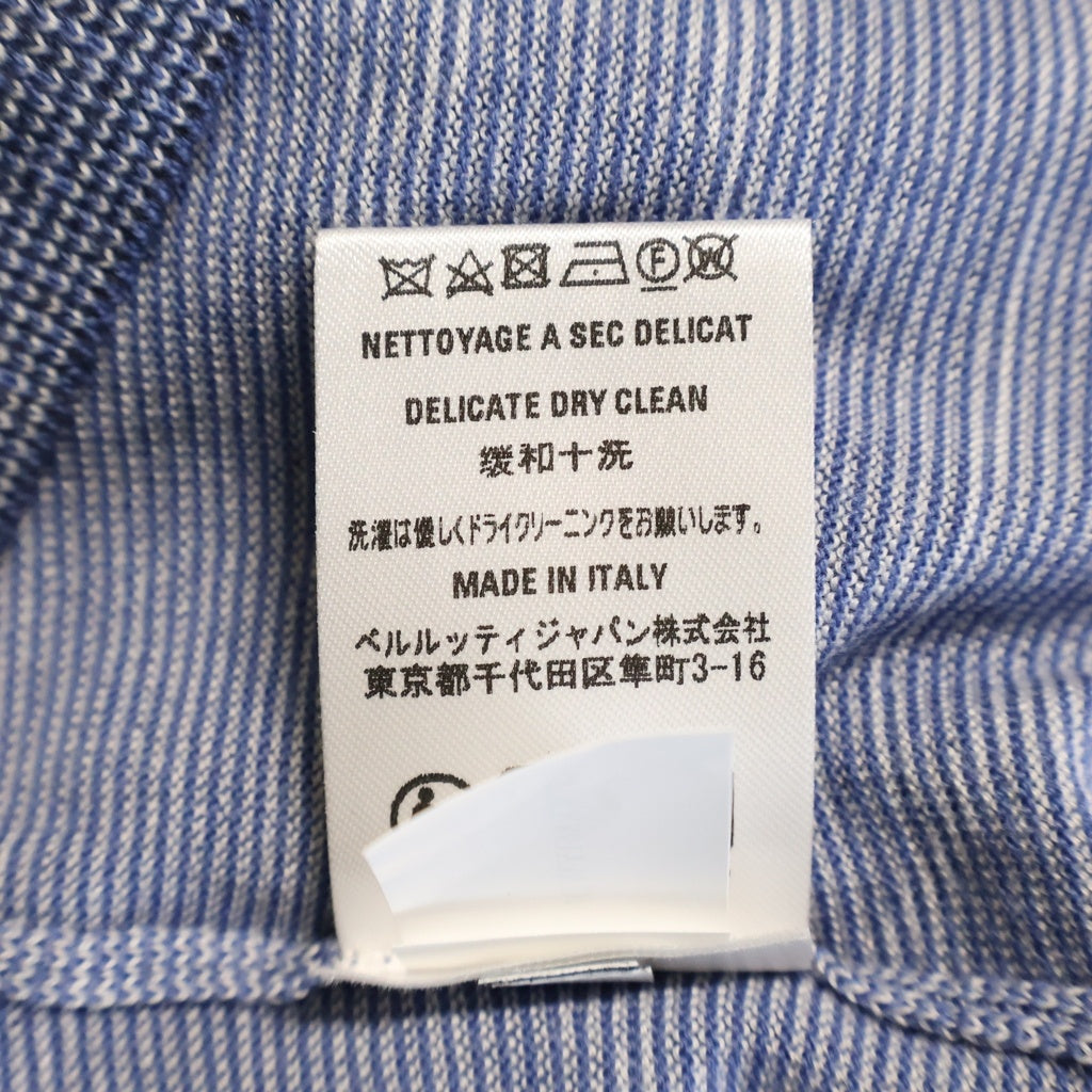 Berluti(ベルルッティ) ライト スクリットパターン クルーネック 半袖ニット Tシャツ ブルー R29KRS61YWDN