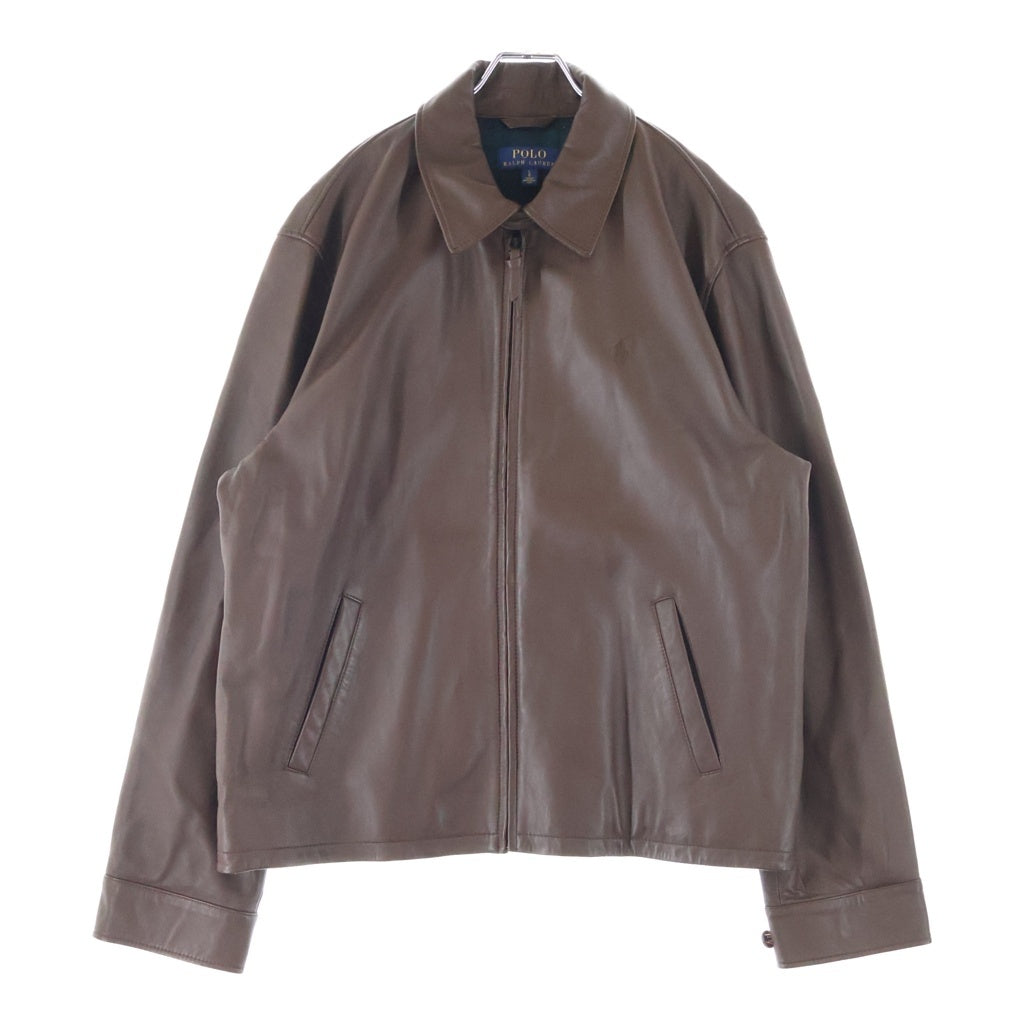 POLO RALPH LAUREN(ポロラルフローレン) Leather Swingtop Jacket レザージャケット スウィングトップ ブルゾン ブラウン