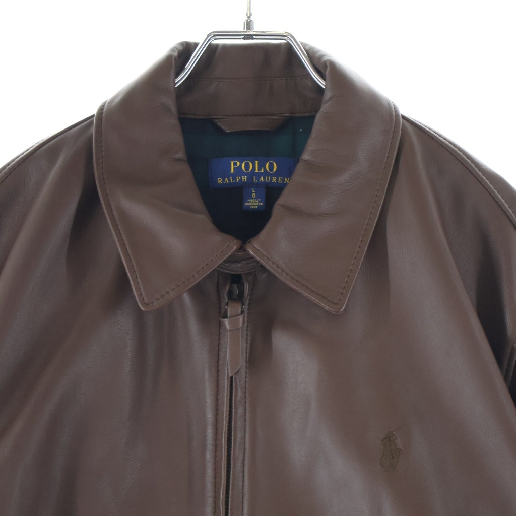 POLO RALPH LAUREN(ポロラルフローレン) Leather Swingtop Jacket レザージャケット スウィングトップ ブルゾン ブラウン