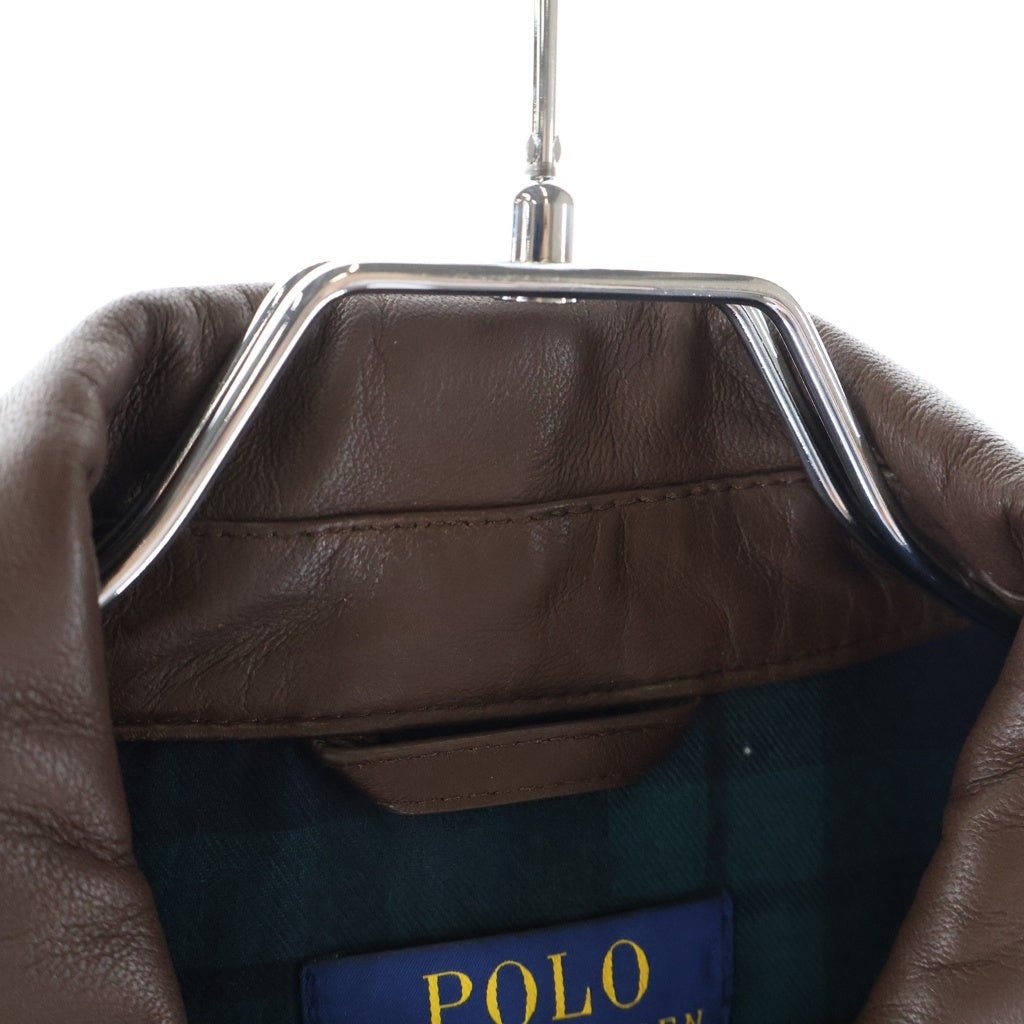POLO RALPH LAUREN(ポロラルフローレン) Leather Swingtop Jacket レザージャケット スウィングトップ ブルゾン ブラウン