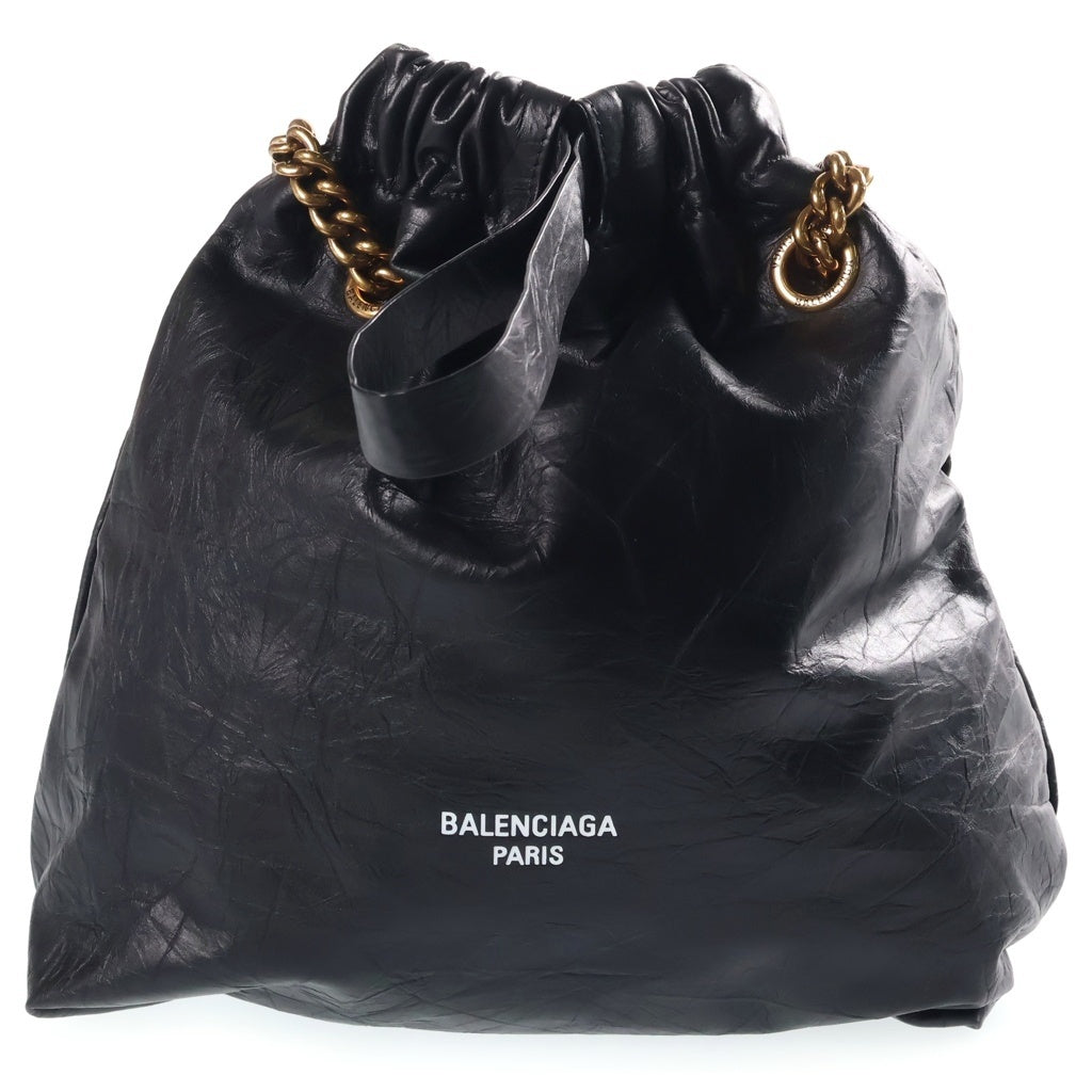 BALENCIAGA(バレンシアガ) クラッシュ チェーン ショルダーバッグ ハンドバッグ レザー ブラック 742942 493075 レディース