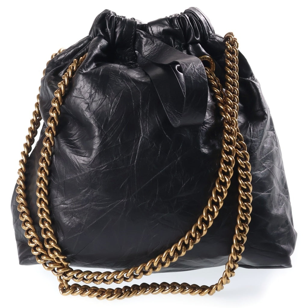 BALENCIAGA(バレンシアガ) クラッシュ チェーン ショルダーバッグ ハンドバッグ レザー ブラック 742942 493075 レディース