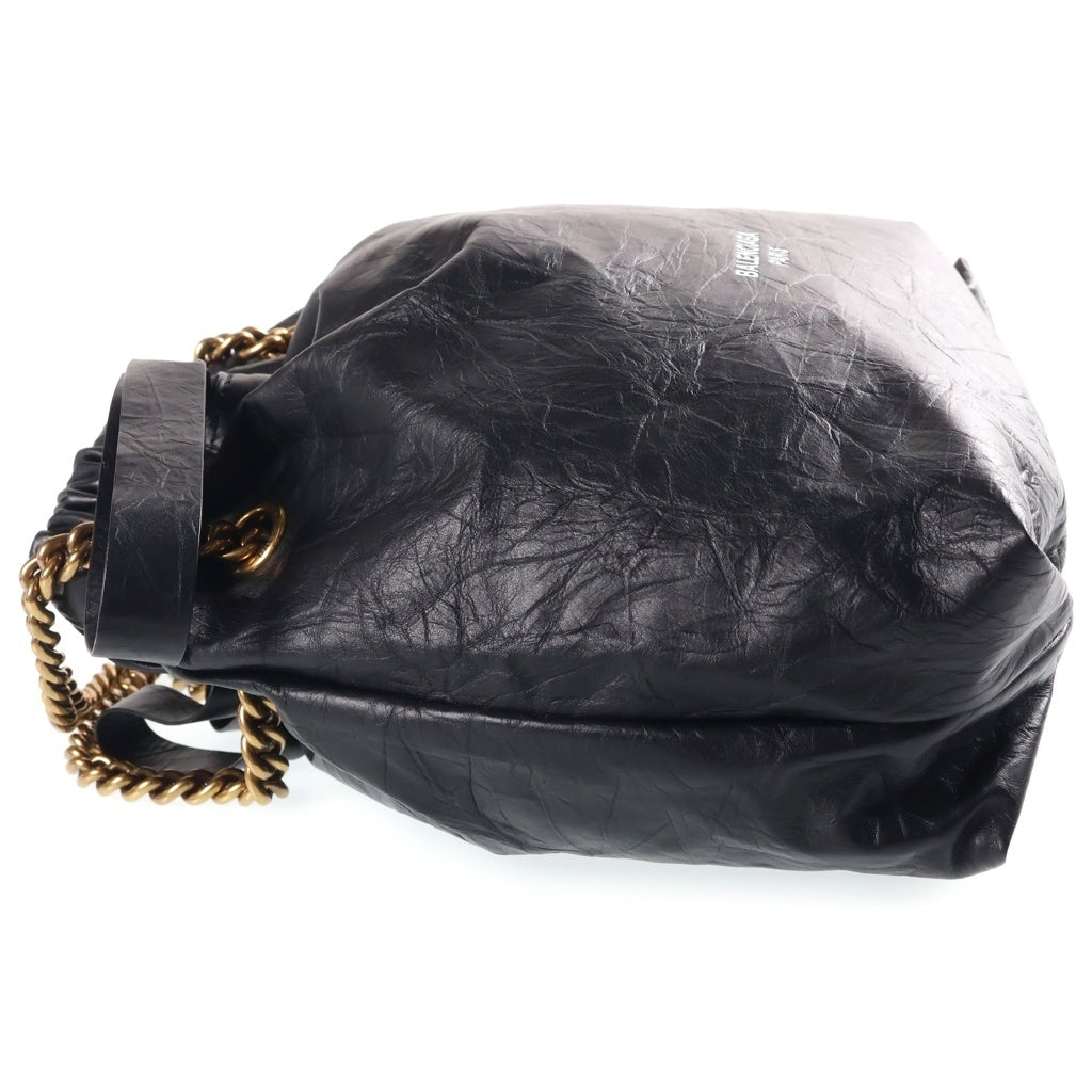 BALENCIAGA(バレンシアガ) クラッシュ チェーン ショルダーバッグ ハンドバッグ レザー ブラック 742942 493075 レディース