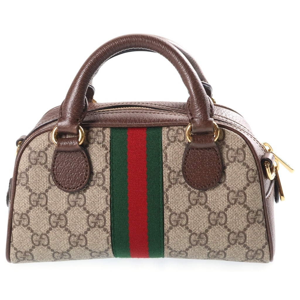 GUCCI(グッチ) GGスプリーム オフィディア ミニ ハンドバッグ ショルダーバッグ 2WAY PVC×レザー ベージュ×ブラウン 734606 493075 スト、袋 レディース