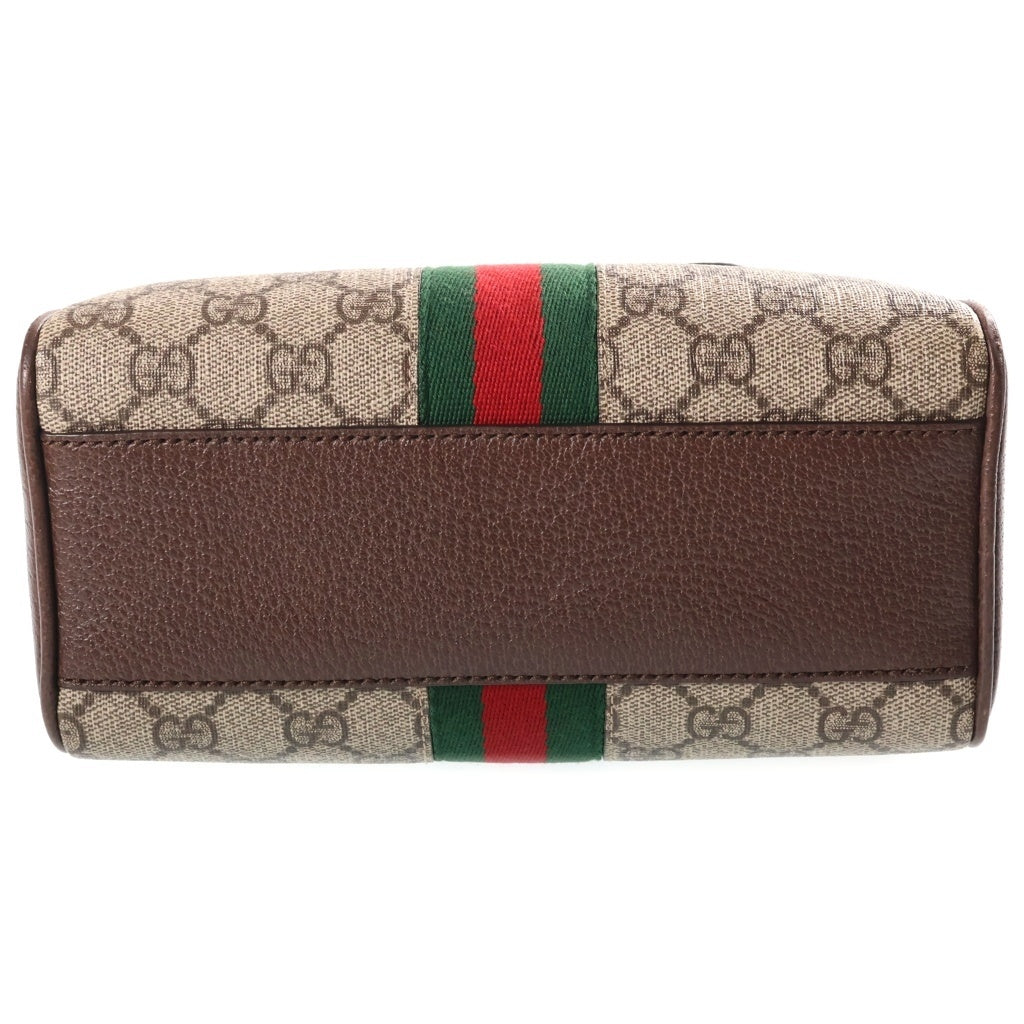 GUCCI(グッチ) GGスプリーム オフィディア ミニ ハンドバッグ ショルダーバッグ 2WAY PVC×レザー ベージュ×ブラウン 734606 493075 スト、袋 レディース