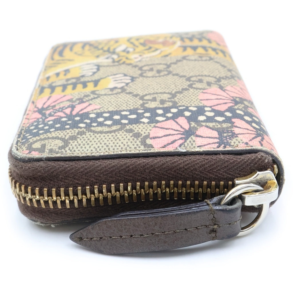 GUCCI(グッチ) GGスプリーム ベンガルジップ コインケース コンパクトジップ ベージュ×ブラウン PVC×レザー 452357 2091 箱、袋 レディース