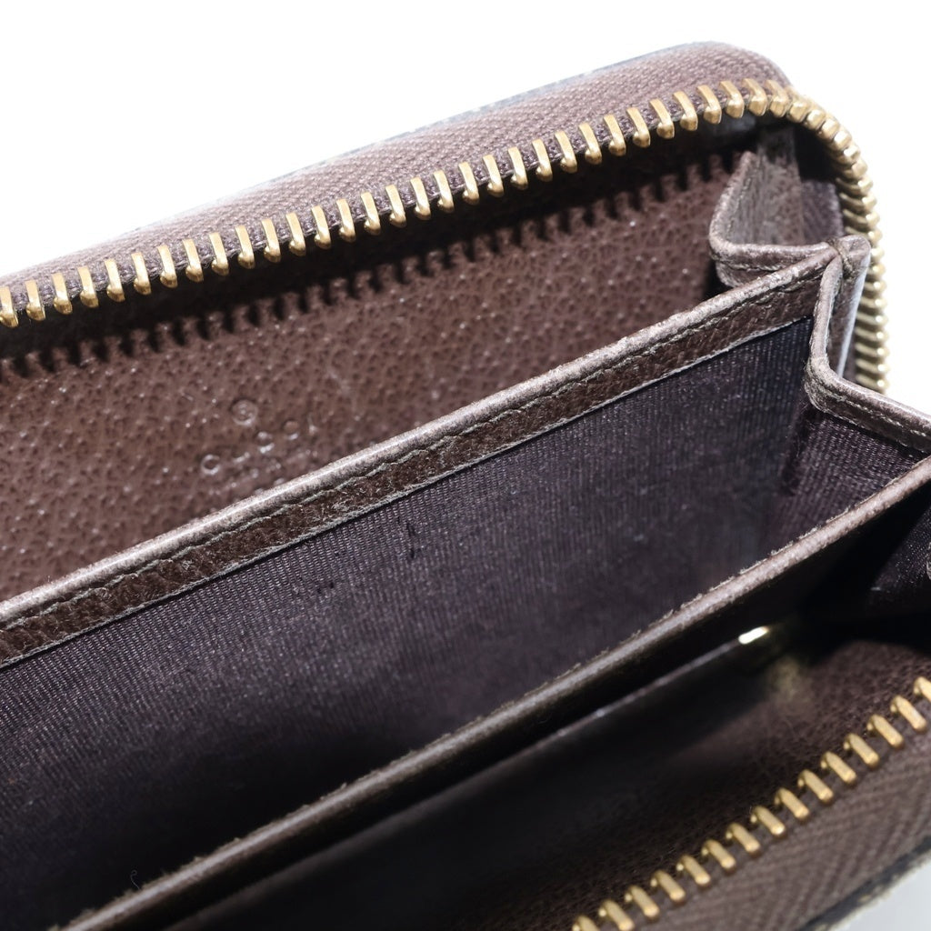 GUCCI(グッチ) GGスプリーム ベンガルジップ コインケース コンパクトジップ ベージュ×ブラウン PVC×レザー 452357 2091 箱、袋 レディース