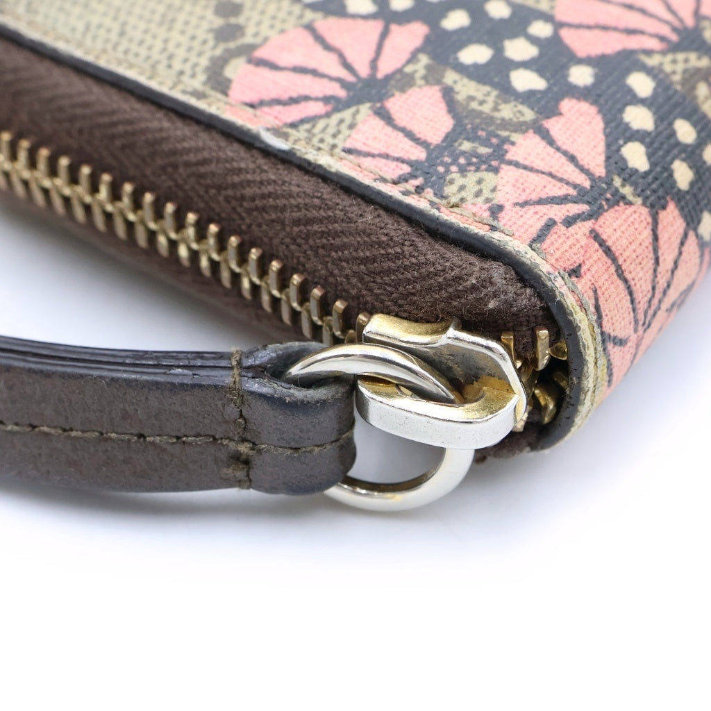 GUCCI(グッチ) GGスプリーム ベンガルジップ コインケース コンパクトジップ ベージュ×ブラウン PVC×レザー 452357 2091 箱、袋 レディース