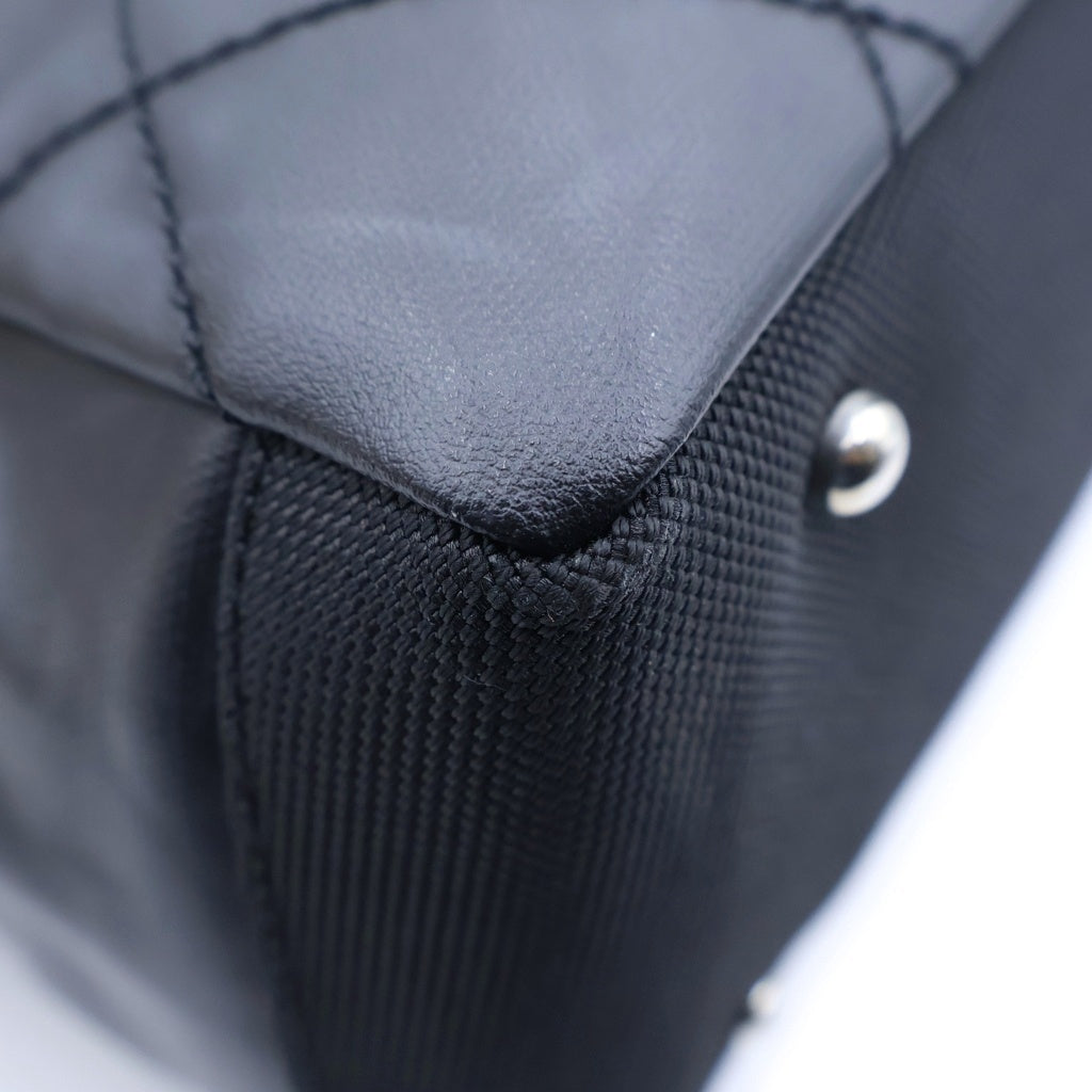 CHANEL(シャネル) パリビアリッツ トートMM ハンドバッグ ショルダーバッグ ブラック PVC×キャンバス シルバー金具 シール付き 16番台 A34209