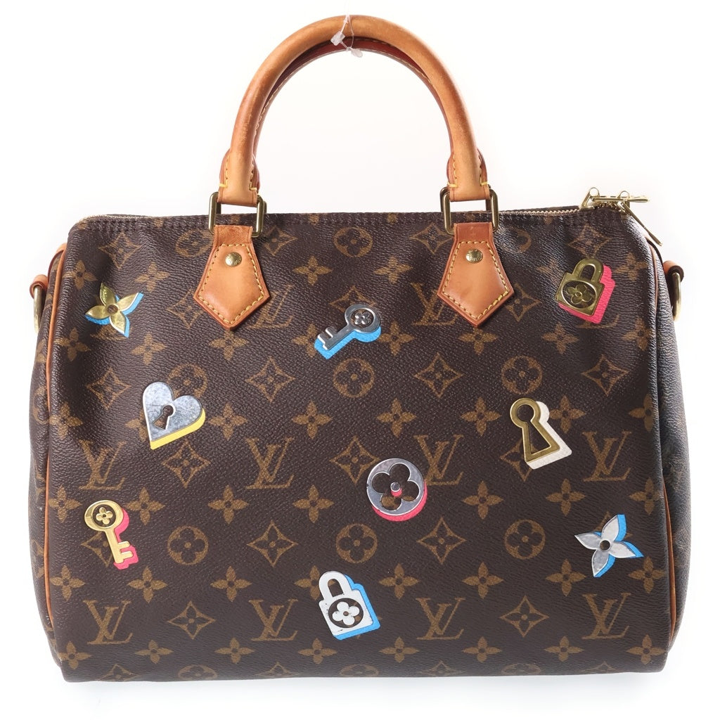 LOUIS VUITTON(ルイヴィトン) モノグラムラブロック スピーディバンドリエール30 2wayバッグ ブラウン PVCレザー M44365