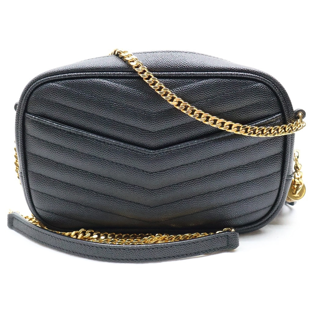 SAINT LAURENT PARIS(サンローランパリ) ルー ミニ チェーンショルダーバッグ ブラック キャビアスキン 612579 レディース