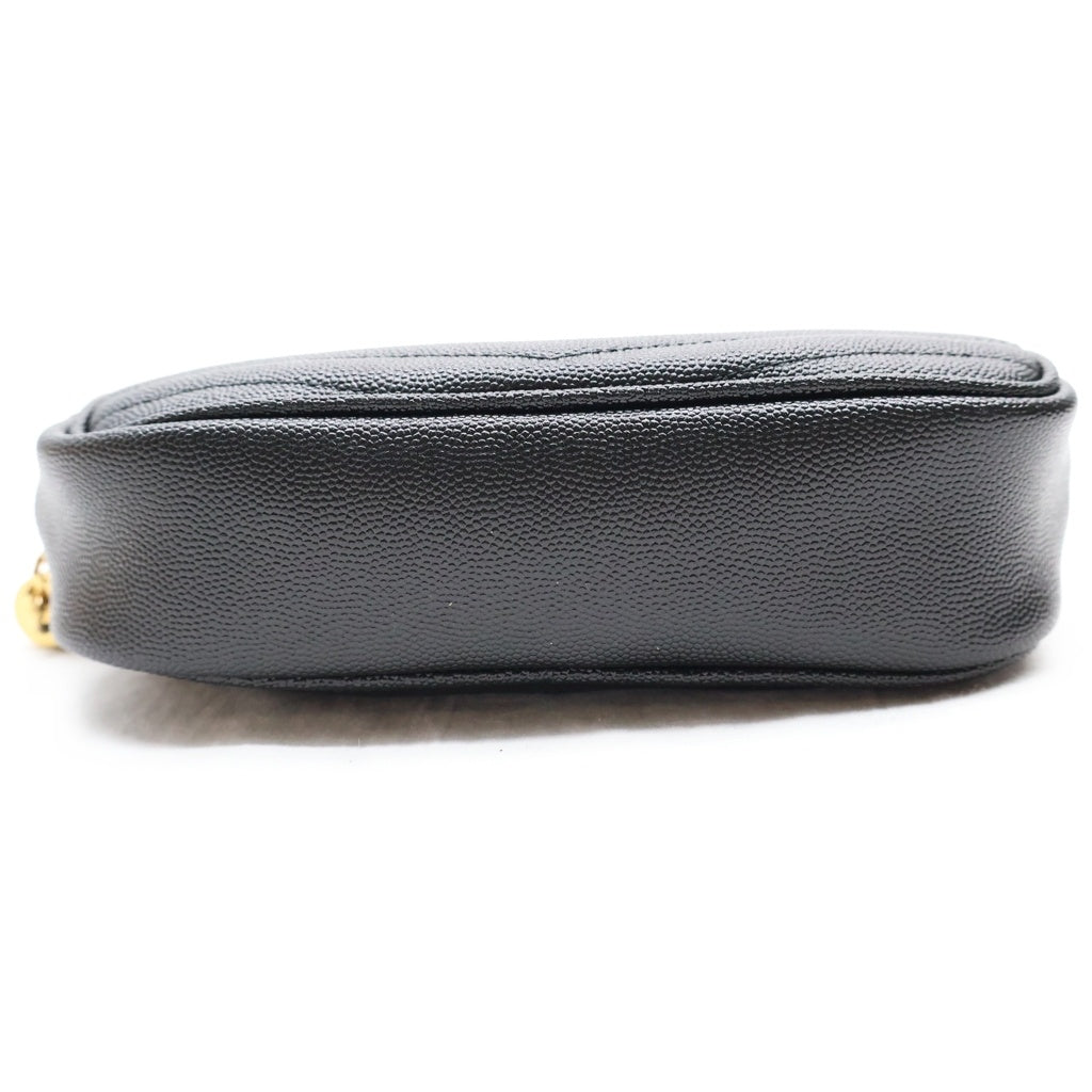 SAINT LAURENT PARIS(サンローランパリ) ルー ミニ チェーンショルダーバッグ ブラック キャビアスキン 612579 レディース