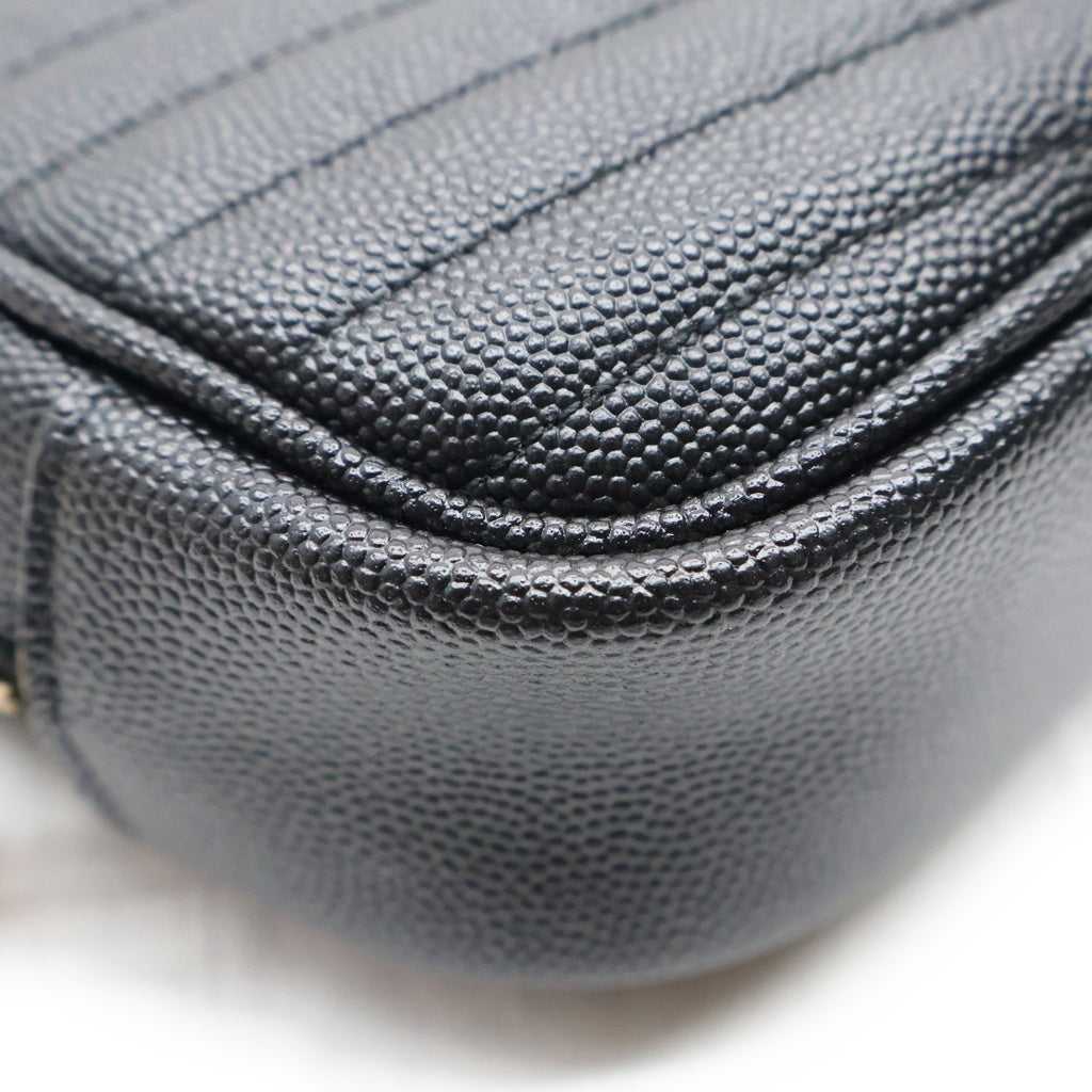 SAINT LAURENT PARIS(サンローランパリ) ルー ミニ チェーンショルダーバッグ ブラック キャビアスキン 612579 レディース