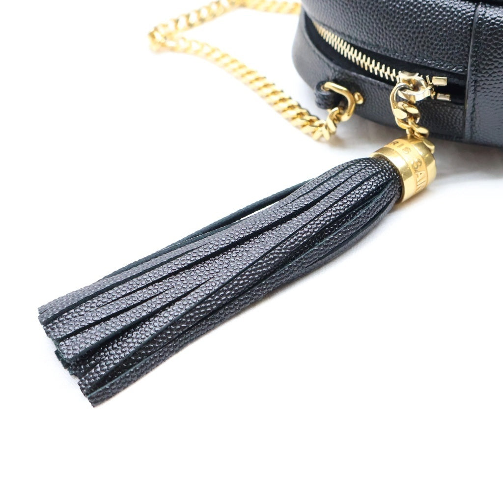 SAINT LAURENT PARIS(サンローランパリ) ルー ミニ チェーンショルダーバッグ ブラック キャビアスキン 612579 レディース