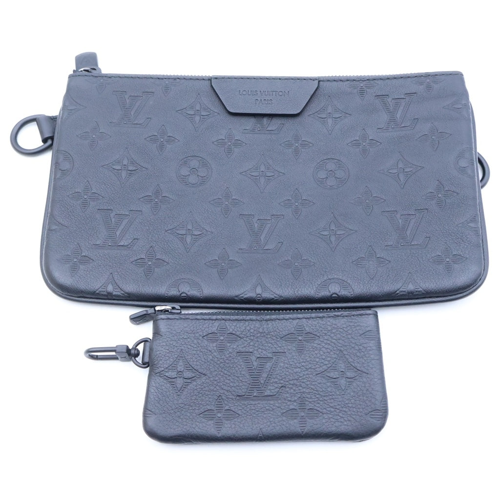 LOUIS VUITTON(ルイヴィトン) モノグラムシャドウ トリオ・メッセンジャー ショルダーバッグ ブラック レザー M26713 RFID レディース