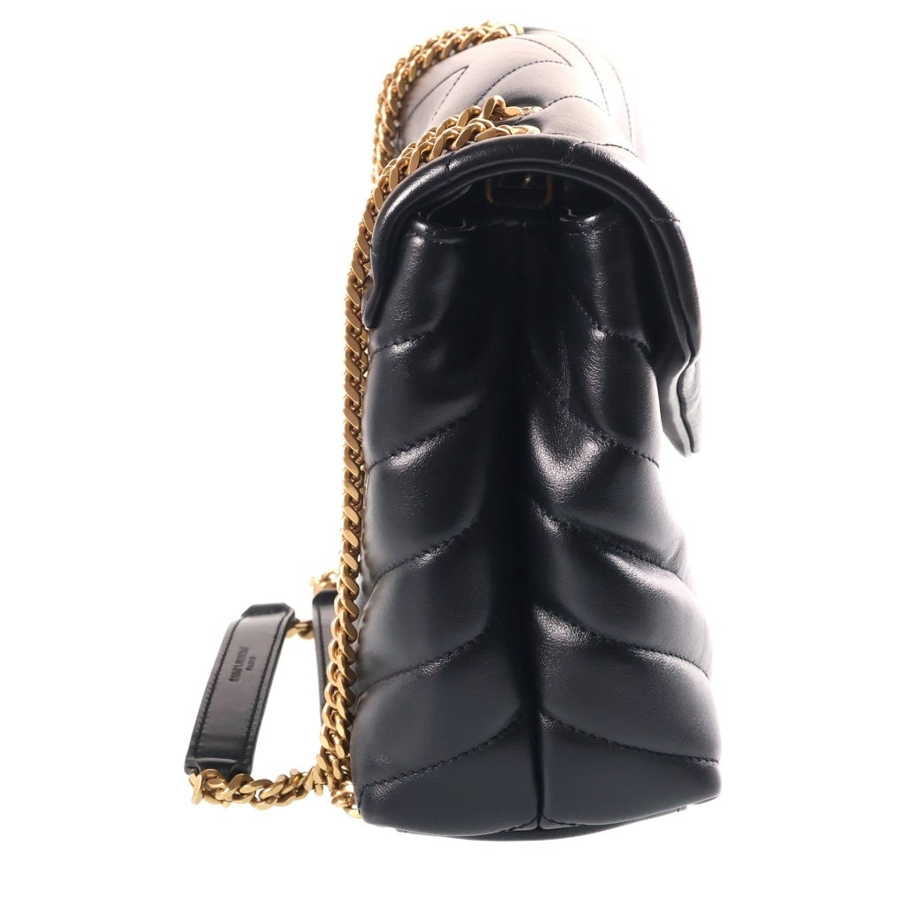 SAINT LAURENT PARIS(サンローランパリ) ルル チェーンショルダーバッグ ブラック レザー ゴールド金具 494699 レディース