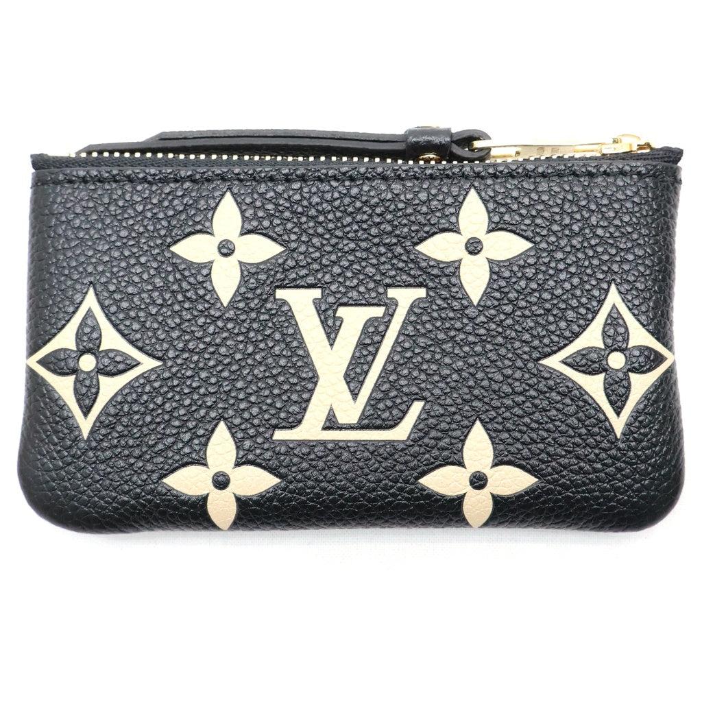 LOUIS VUITTON(ルイヴィトン) モノグラムアンプラント ポシェットクレ コインケース 小物入れ ブラック×ベージュ レザー M80885 レディース