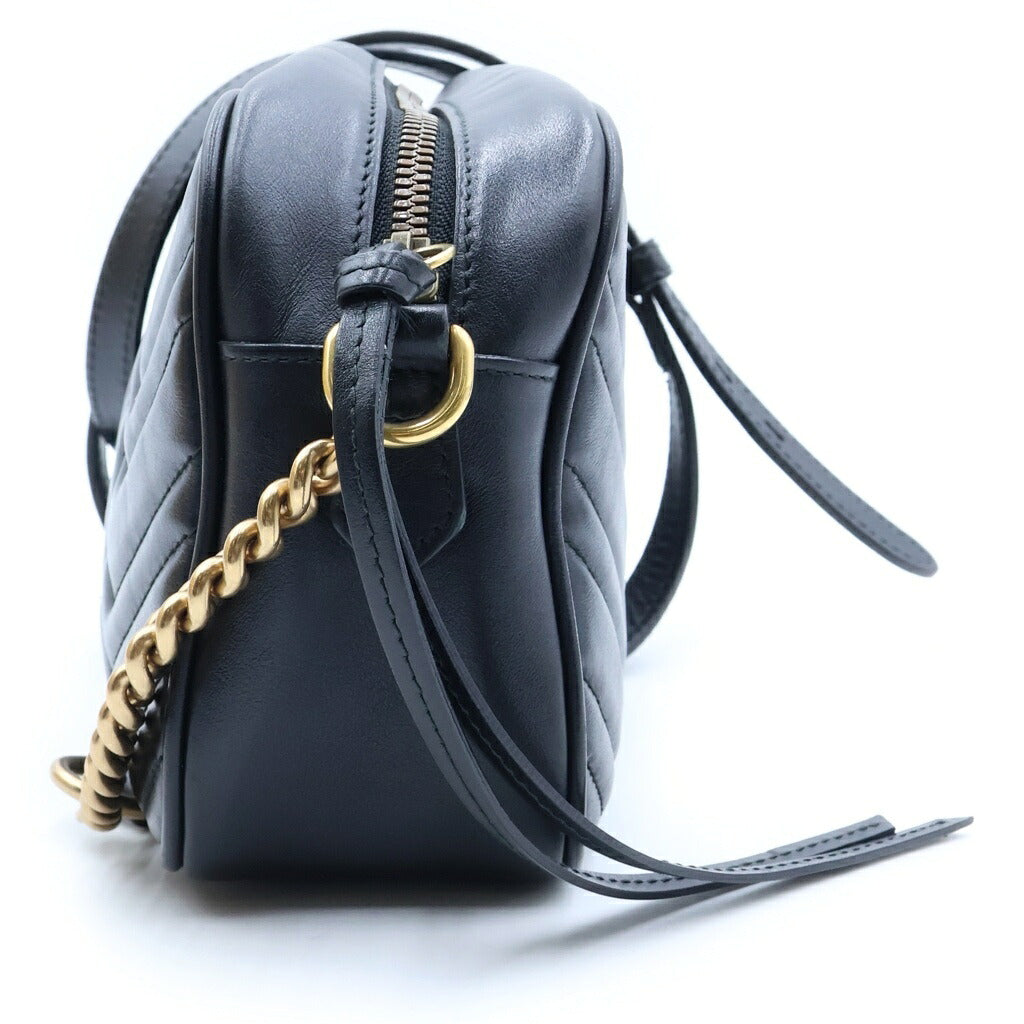 GUCCI(グッチ) GGマーモント チェーンショルダーバッグ ブラック レザー 447632 486628 袋