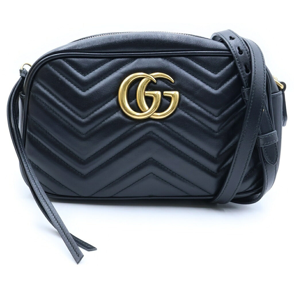 GUCCI(グッチ) GGマーモント チェーンショルダーバッグ ブラック レザー 447632 520981
