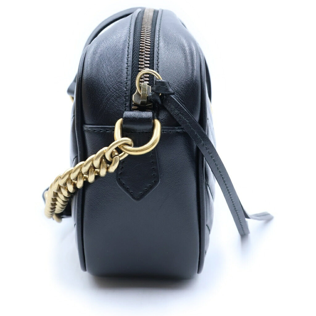 GUCCI(グッチ) GGマーモント チェーンショルダーバッグ ブラック レザー 447632 520981