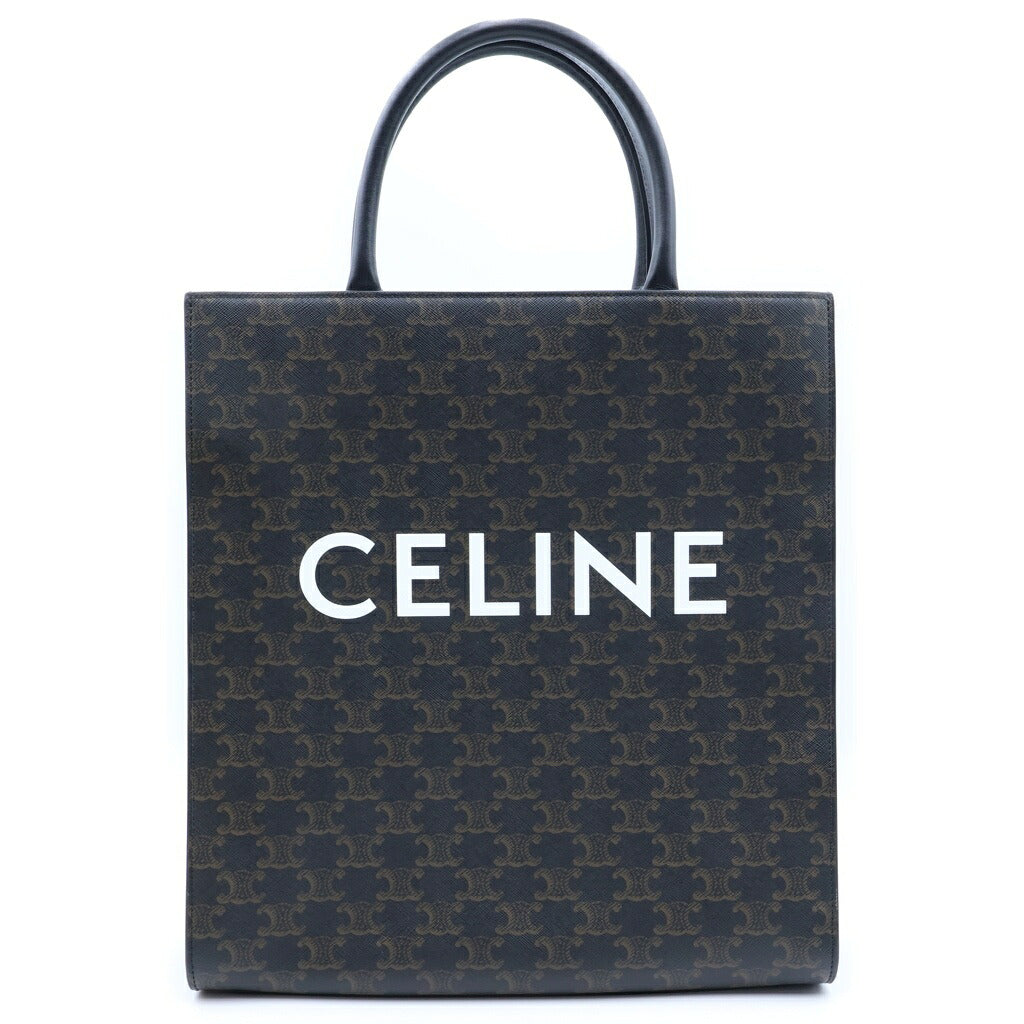 CELINE(セリーヌ) トリオンフ バーティカルカバ スモール ハンドバッグ ショルダーバッグ 2WAY ブラウン PVC×レザー
