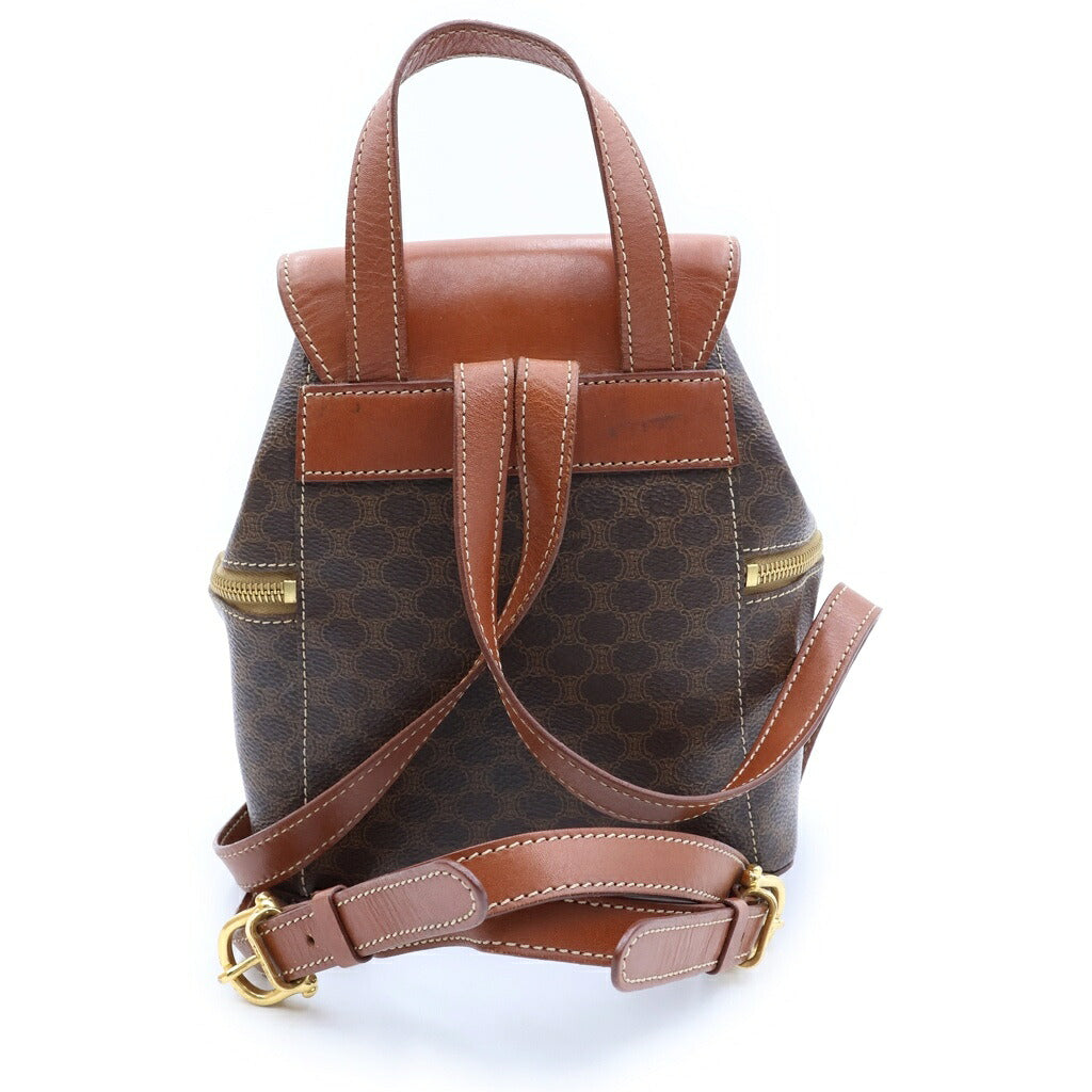 CELINE(セリーヌ) マカダム リュックサック ブラウン レザー バックパック