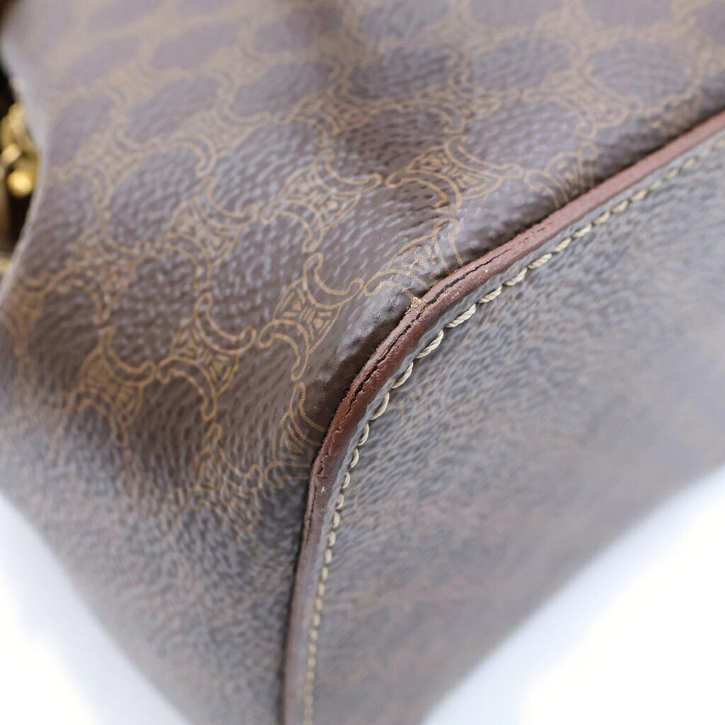 CELINE(セリーヌ) マカダム リュックサック ブラウン レザー バックパック