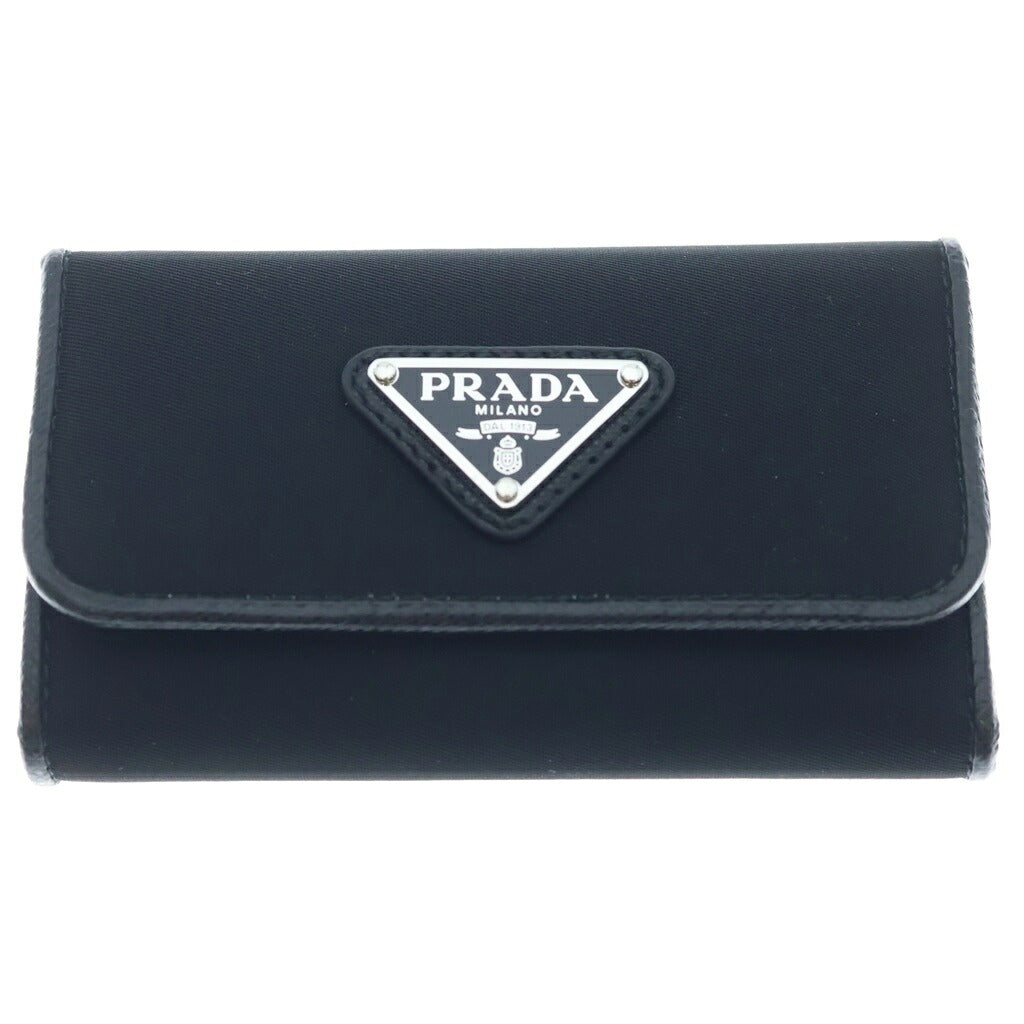 PRADA(プラダ) 三角ロゴ キーケース ナイロン×レザー ブラック 1PG222