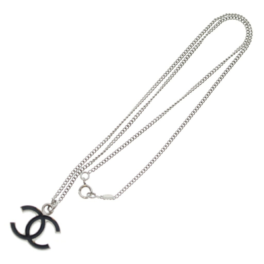 CHANEL(シャネル) ココマーク ネックレス メタル シルバー×ブラック コメ有 06V