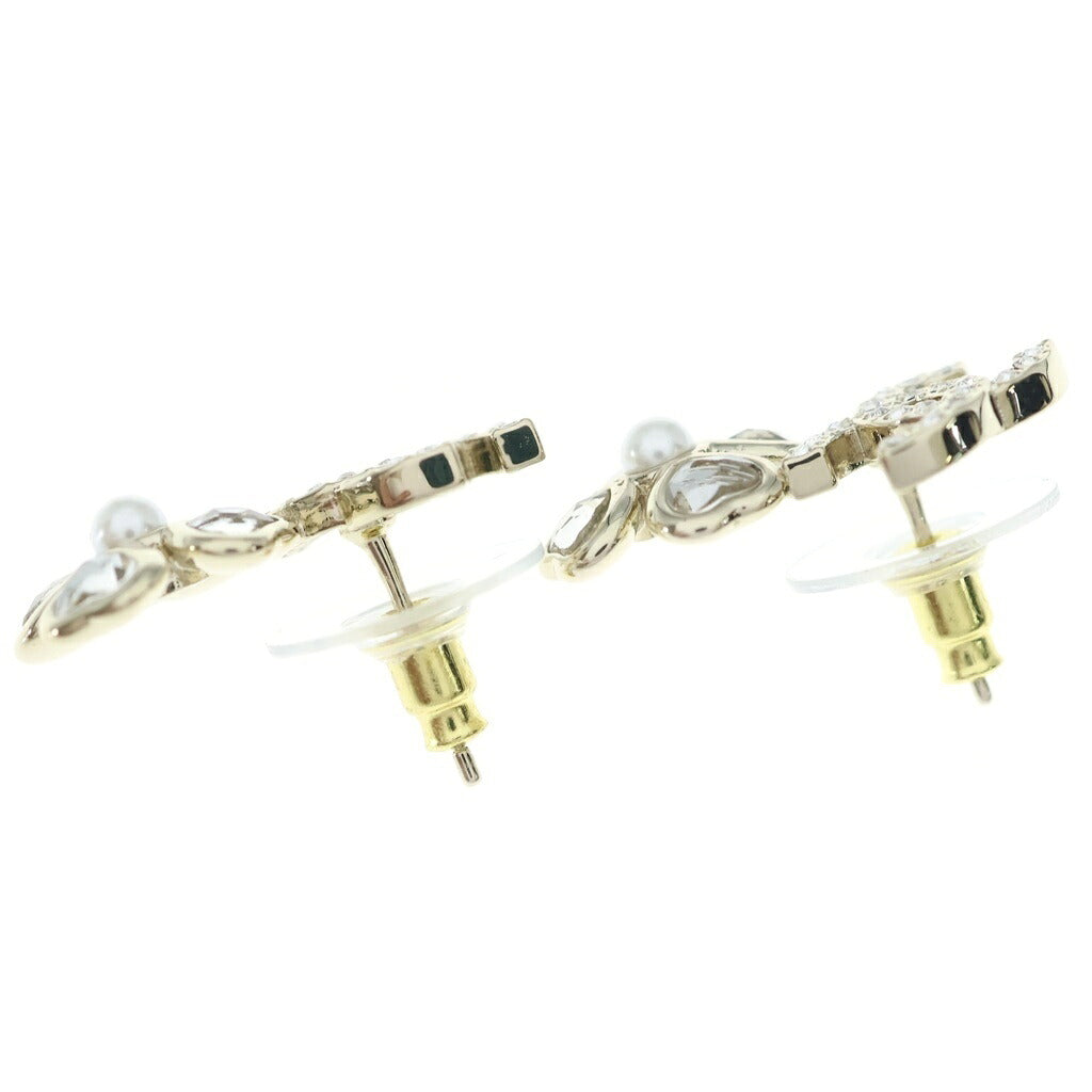 CHANEL(シャネル) ココマーク クローバー ラインストーン ピアス メタル ゴールド フェイクパール ABG273 B21851