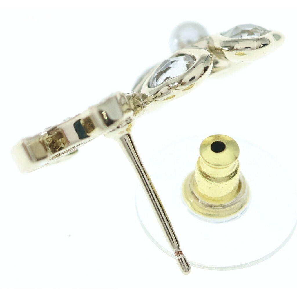 CHANEL(シャネル) ココマーク クローバー ラインストーン ピアス メタル ゴールド フェイクパール ABG273 B21851