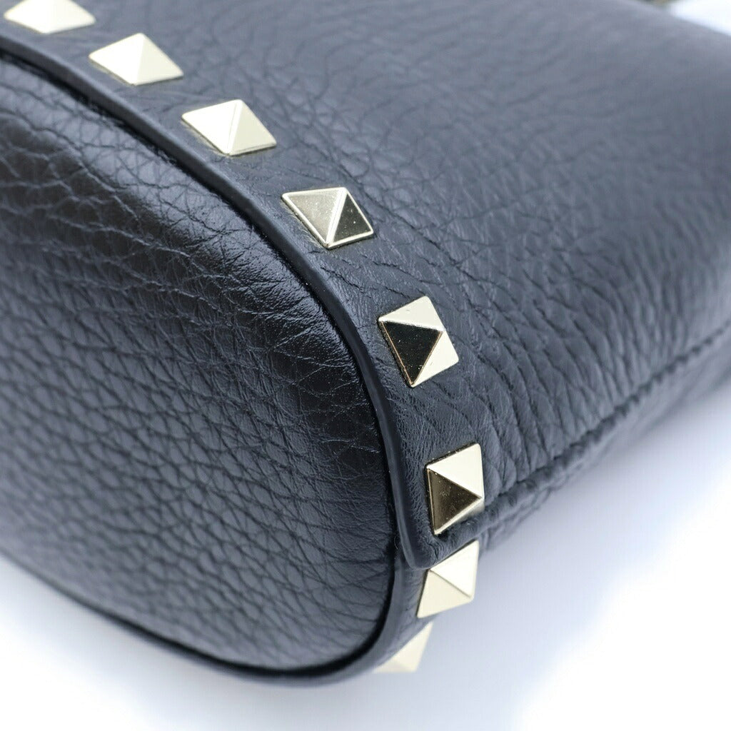 VALENTINO(ヴァレンティノ) ロックスタッズ ミニ 2WAYハンドバッグ ショルダーバッグ ブラック レザー ZW2P0W31VSH