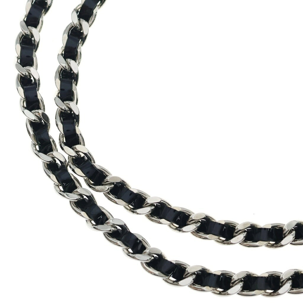 CHANEL(シャネル) ココマーク チェーン ネックレス シルバー×ブラック メタル×エナメル
