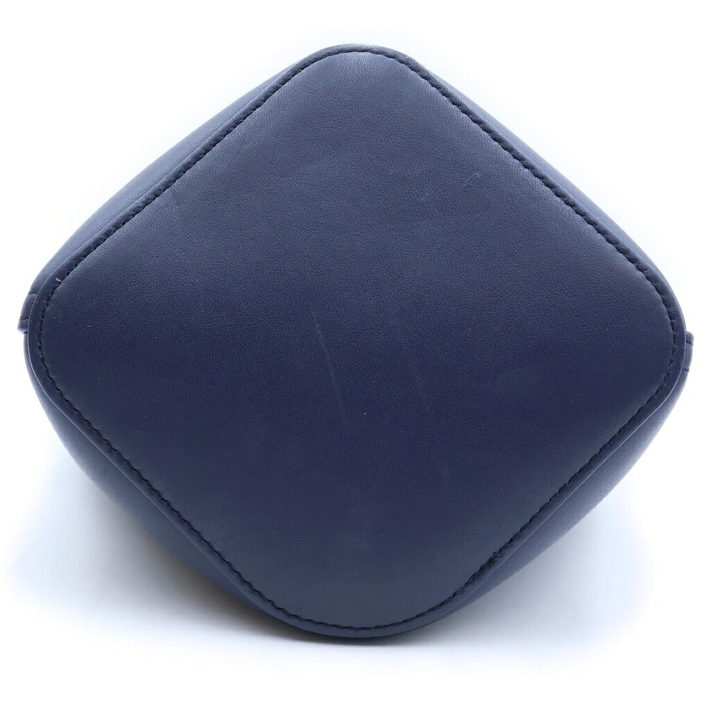 LOEWE(ロエベ) ぺブルバケット ミニ ショルダーバッグ ハンドバッグ ネイビー レザー AANBBBMX01 4467