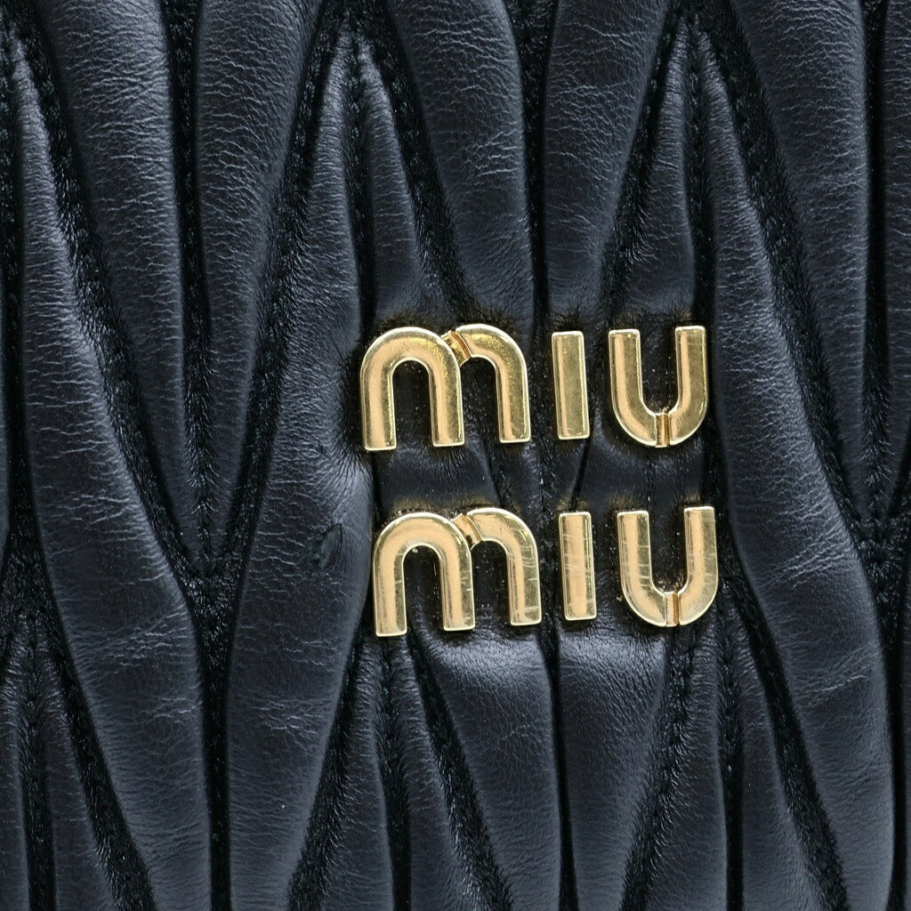 miumiu(ミュウミュウ) ワンダー マテラッセ ショルダーバッグ ハンドバッグ 2WAY ブラック レザー 5BC125